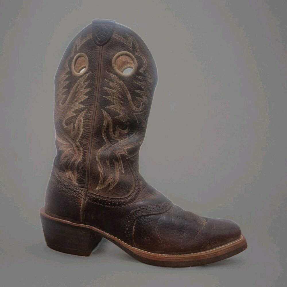Ariat 34824 Roughstock Brown Leather Cowboy Western Boots Shoes Men's. Size 11D